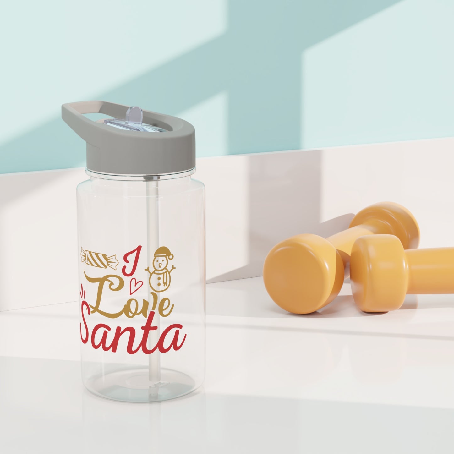 Tritan Water Bottle - Love Santa Design