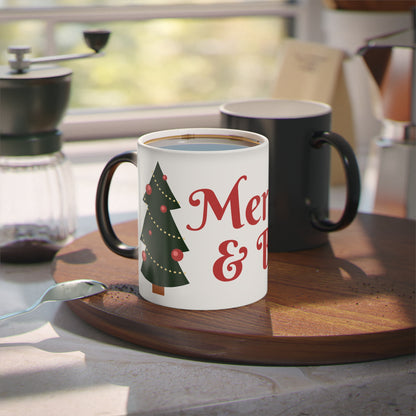 Christmas Color Changing Mug - Merry and Bright Design