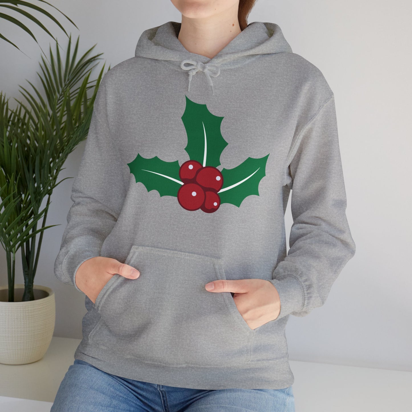 Christmas Unisex Hooded Sweatshirt - Mistletoe Design