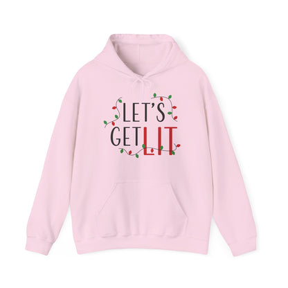 Christmas Unisex Hooded Sweatshirt - Let's Get Lit Design