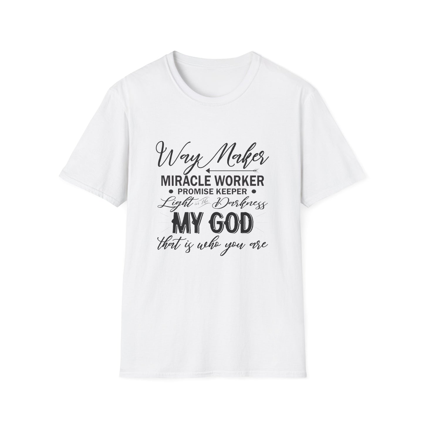 Christian Unisex T-Shirt - Way Maker Miracle Worker Promise Keeper Design