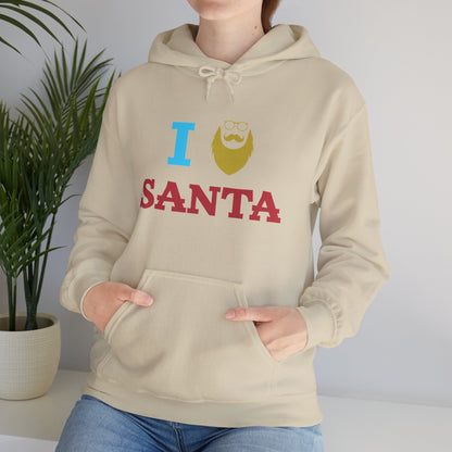 Christmas Unisex Hooded Sweatshirt - I Love Santa Design