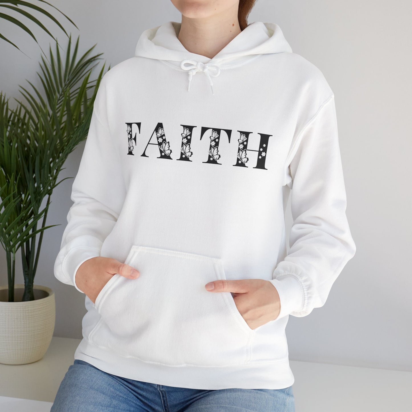 Christian Unisex Hooded Sweatshirt - Faith Black Design