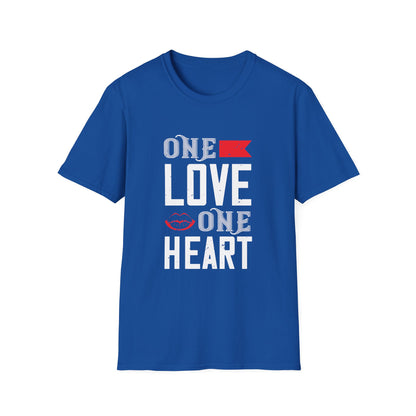 Valentine's Day Unisex T-Shirt - One Love One Heart Design