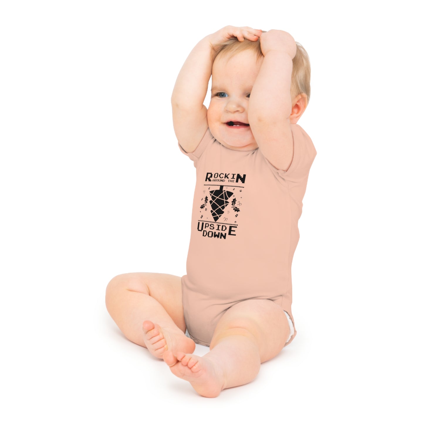 Christmas Baby Bodysuit - Rockin Around The Upside Down Design