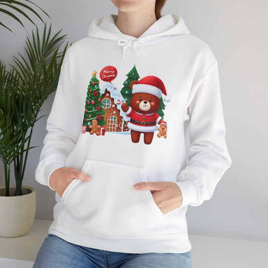 Festive Bear in the Woods Christmas Hoodie - Unisex
