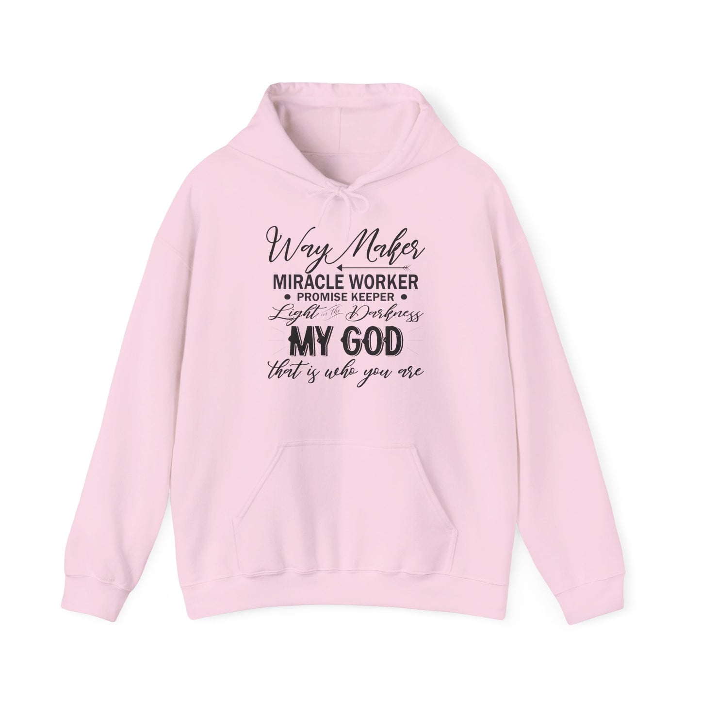 Christian Unisex Hooded Sweatshirt - Way Maker Miracle Worker Promise Keeper Design