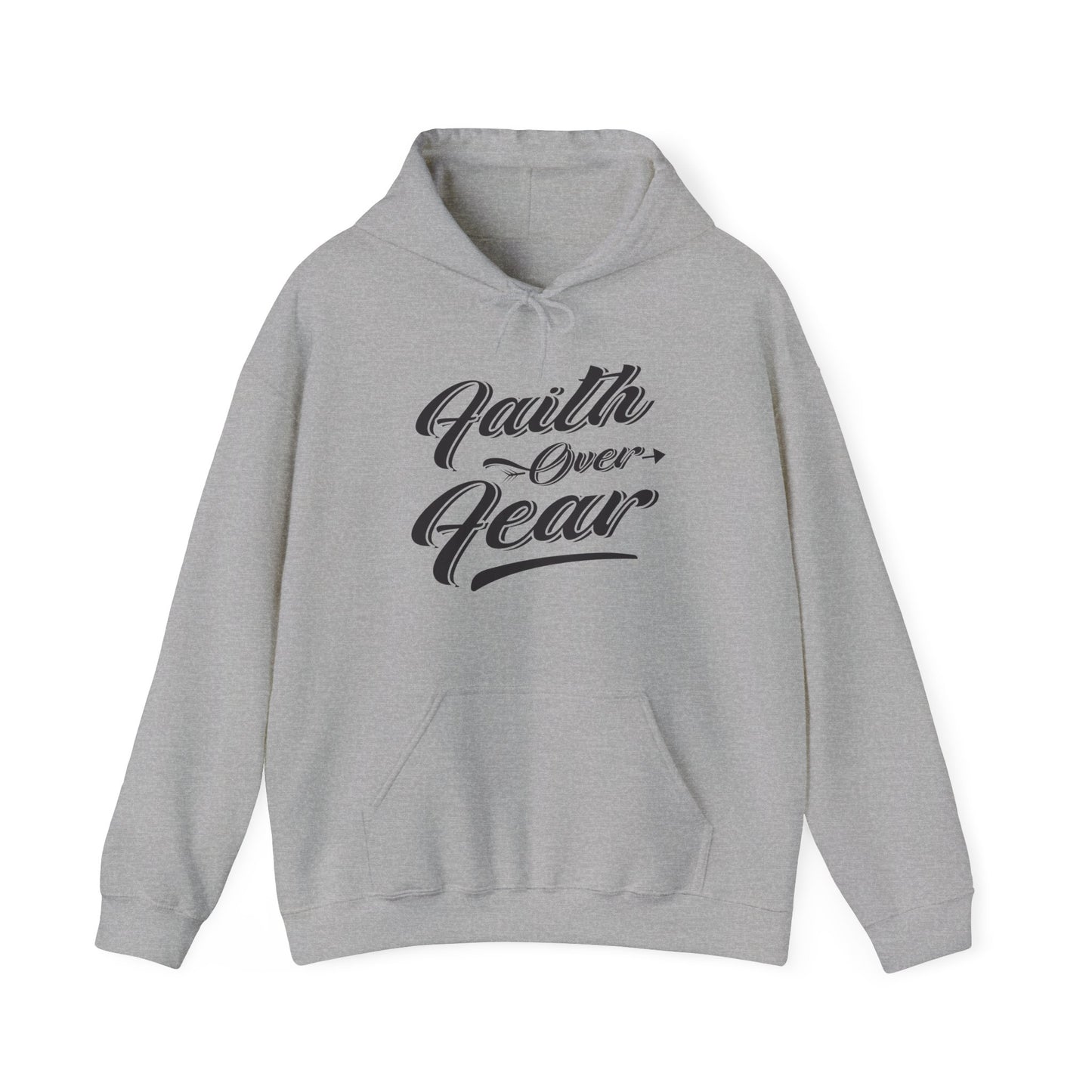 Christian Unisex Hooded Sweatshirt - Faith Over Fear Design