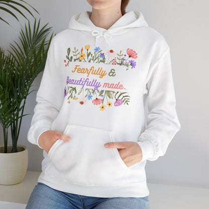 Christian Unisex Hooded Sweatshirt - Fearfully and Beautifully Made Design