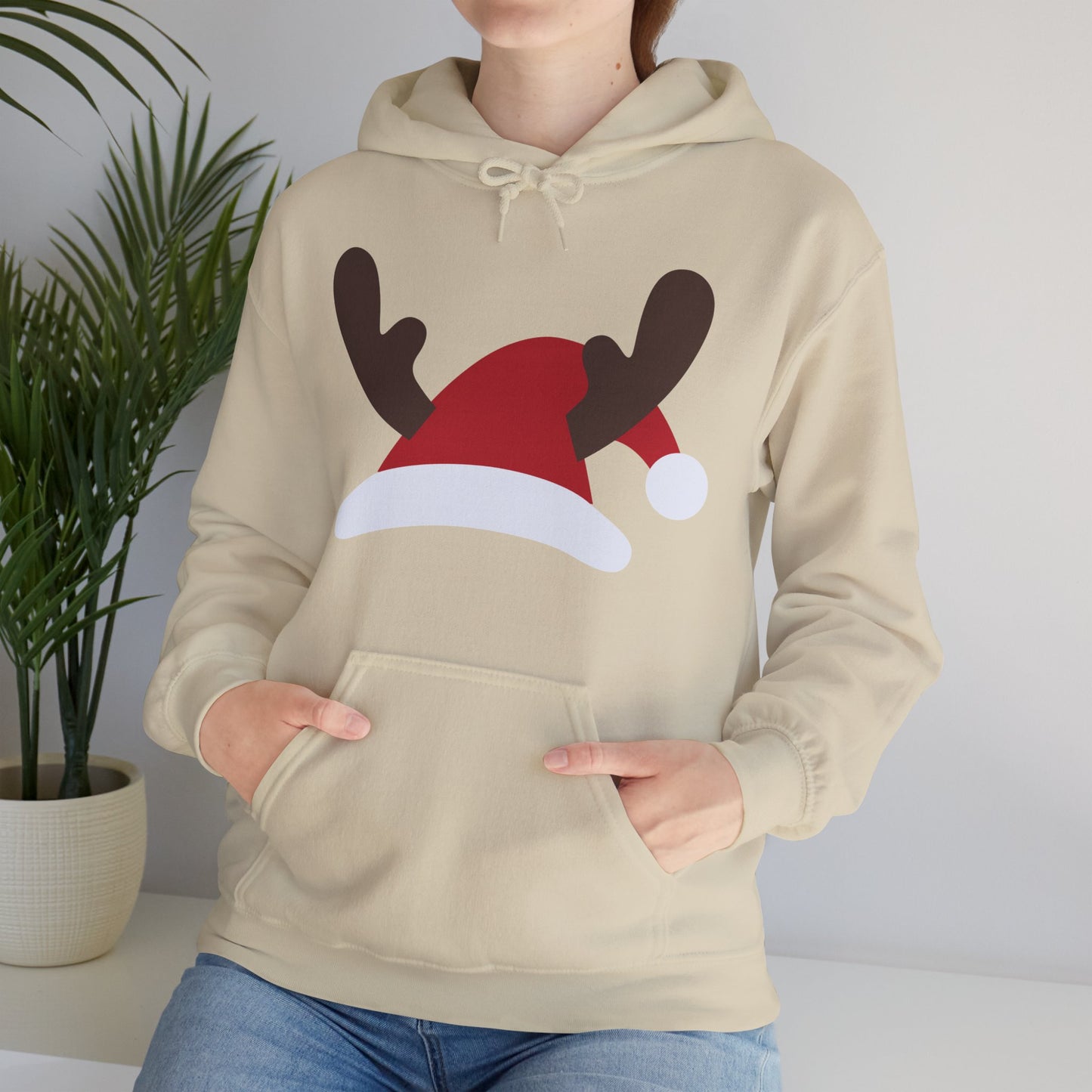 Christmas Unisex Hooded Sweatshirt - Santa's Hat Design