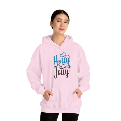 Christmas Unisex Hooded Sweatshirt - Festive Holly Jolly Design