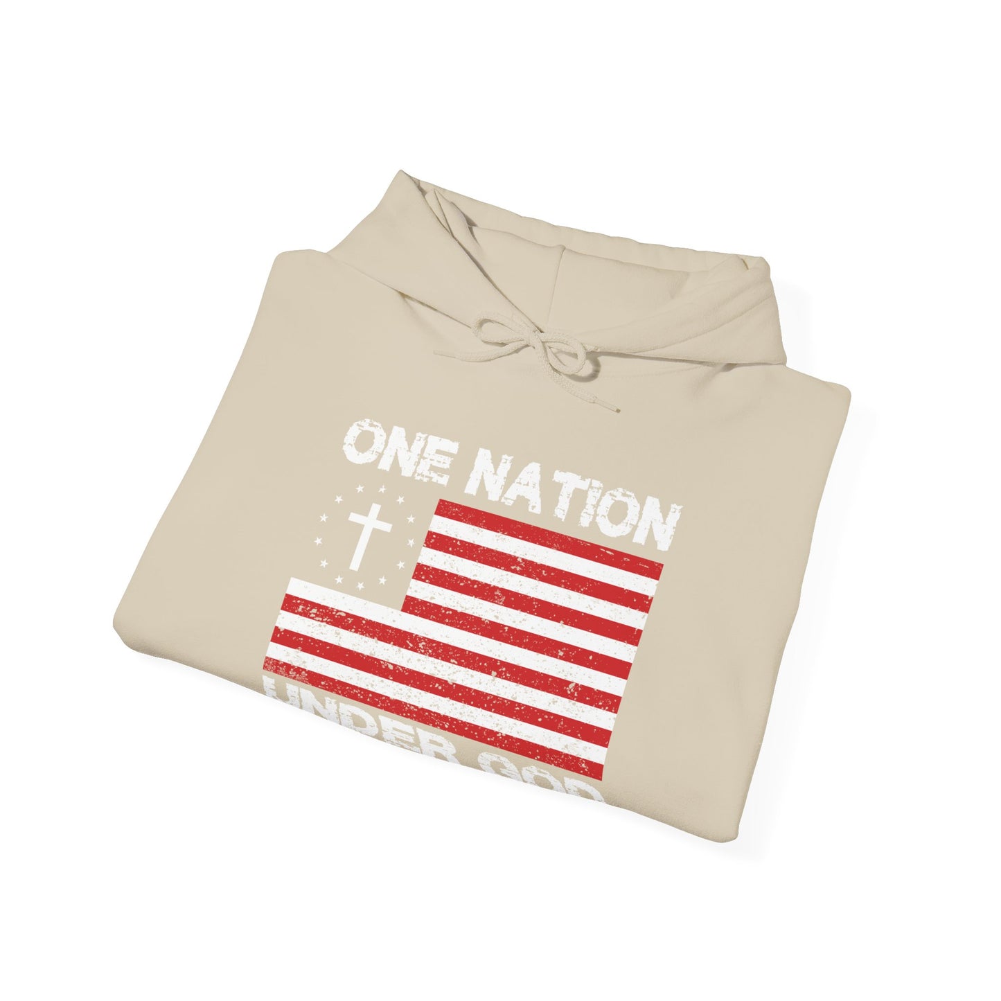 Christian Unisex Hooded Sweatshirt - One Nation Under God Design