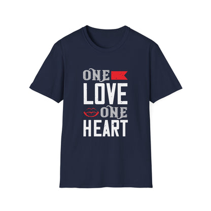 Valentine's Day Unisex T-Shirt - One Love One Heart Design