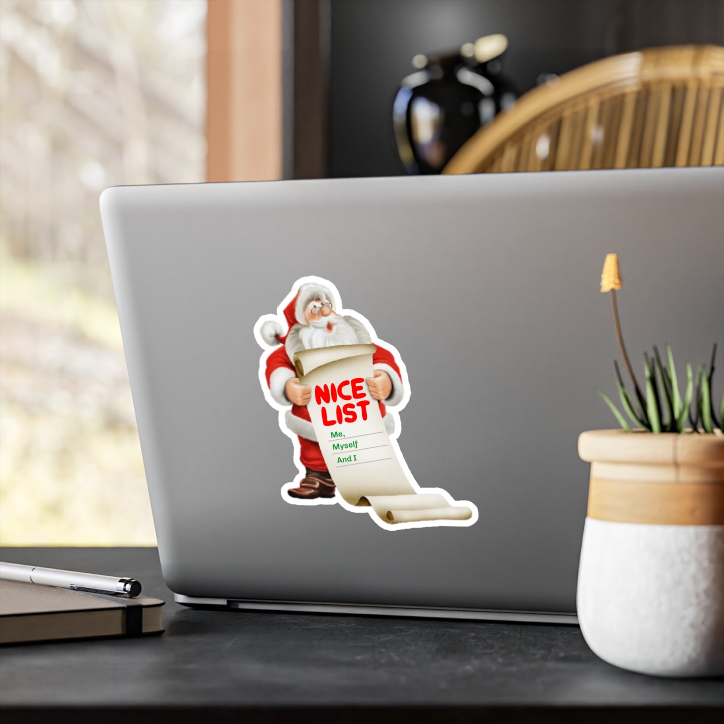 Santa Nice List Me Myself And I Sticker - Motivational Treats