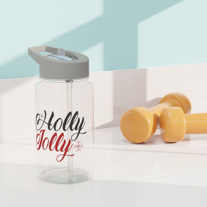 Tritan Water Bottle - Holly Jolly Design