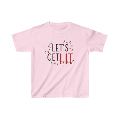 Christmas Unisex Kids T-Shirt - Let's Get Lit Design