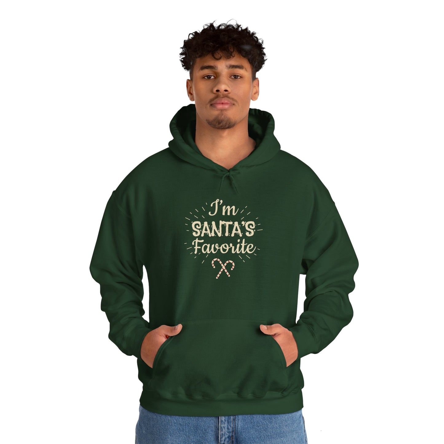 Christmas Unisex Hooded Sweatshirt - I'm Santa's Favorite Design