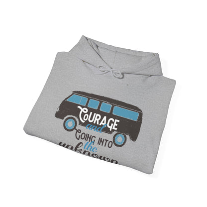 Motivational Unisex Hooded Sweatshirt - Courage Going Into The Unknown Design