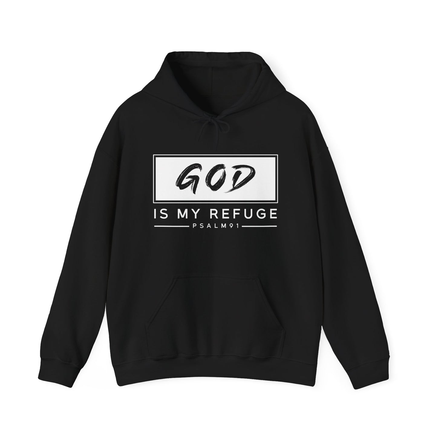 Christian Unisex Hooded Sweatshirt - God Is My Refuge Design