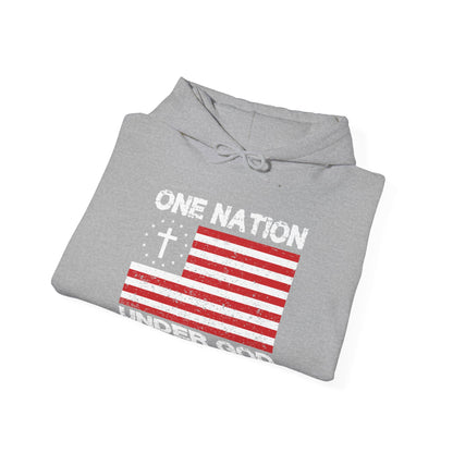 Christian Unisex Hooded Sweatshirt - One Nation Under God Design