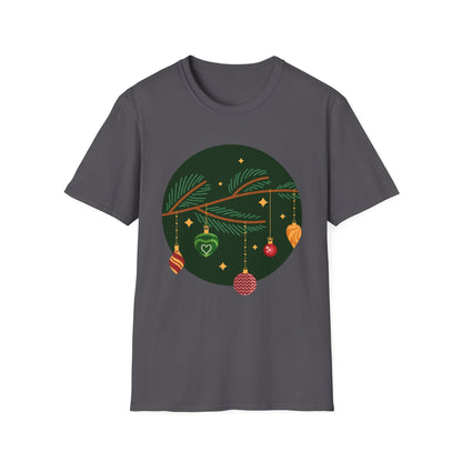 Christmas Unisex T-Shirt - Tree Ornaments Design