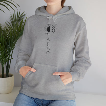 Christian Unisex Hooded Sweatshirt - Faith Sunflower Design