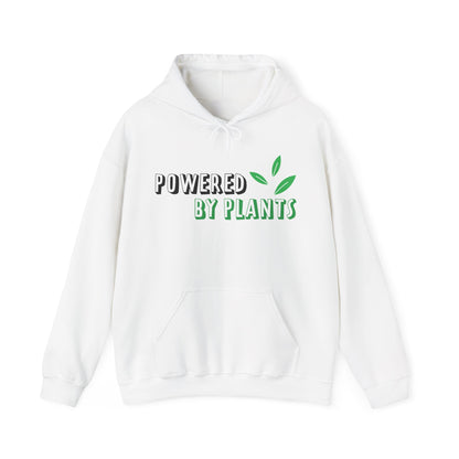 Motivational Unisex Hooded Sweatshirt - Powered By Plants Design