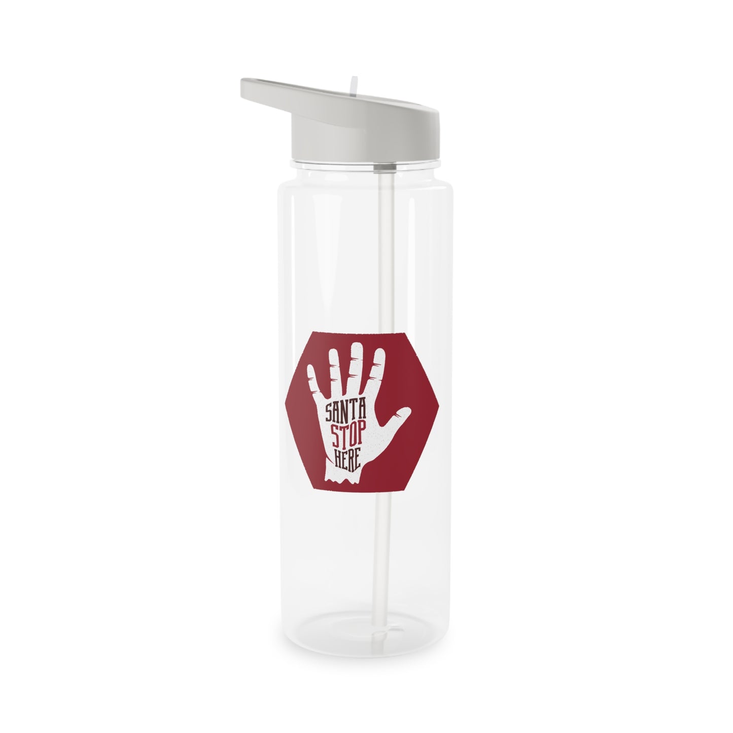 Tritan Water Bottle - Santa Stop Here Design