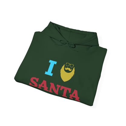 Christmas Unisex Hooded Sweatshirt - I Love Santa Design