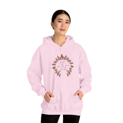 Motivational Unisex Hooded Sweatshirt - Your Vibe Attracts Your Tribe Design