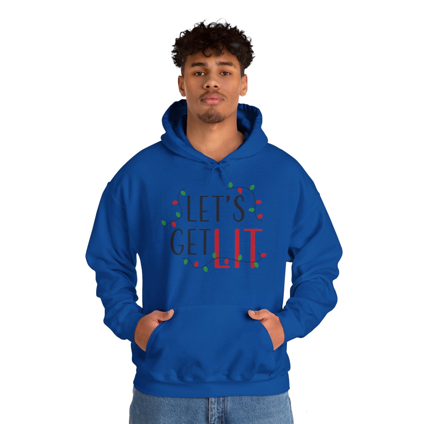 Christmas Unisex Hooded Sweatshirt - Let's Get Lit Design