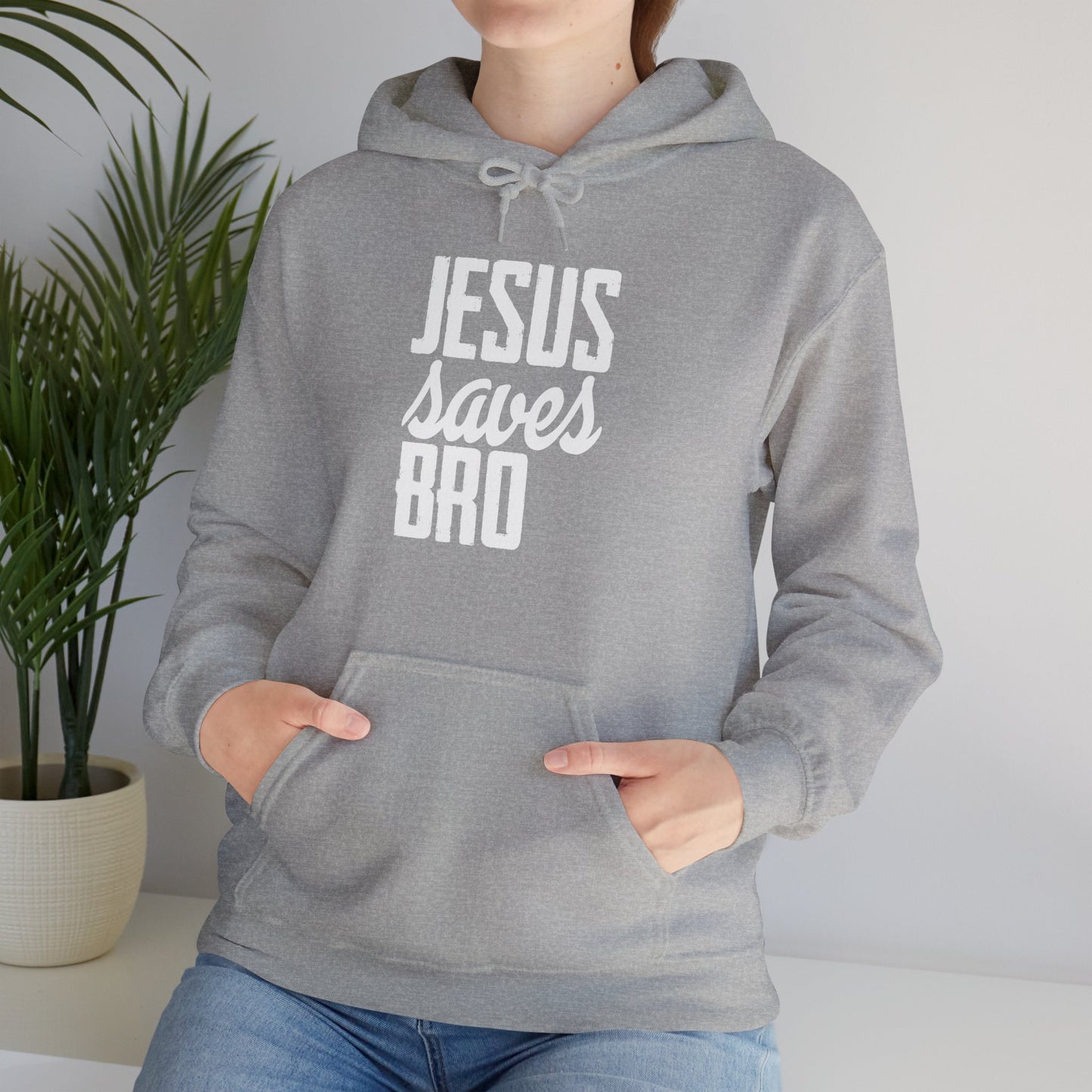 Christian Unisex Hooded Sweatshirt - Jesus Saves Bro Design