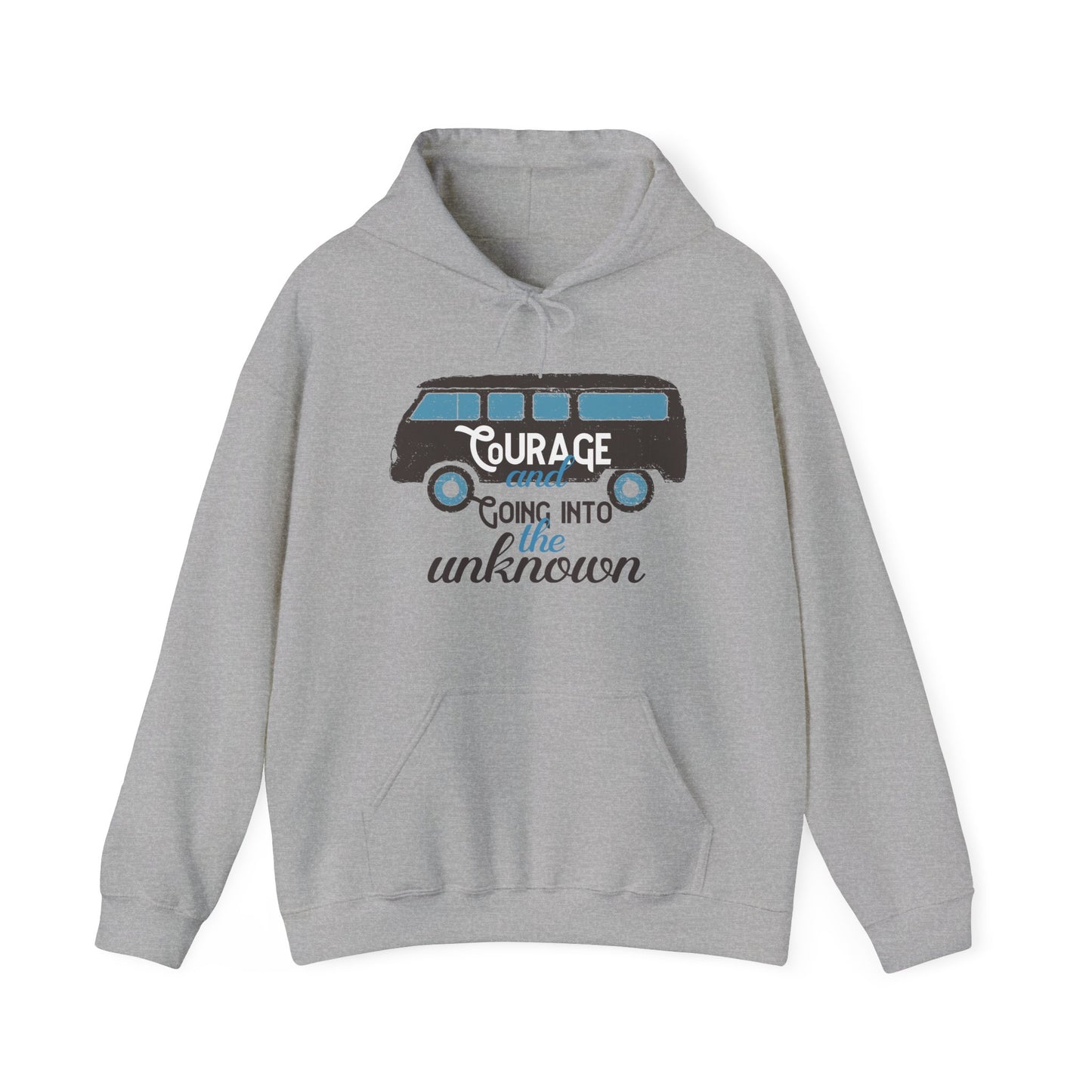 Motivational Unisex Hooded Sweatshirt - Courage Going Into The Unknown Design