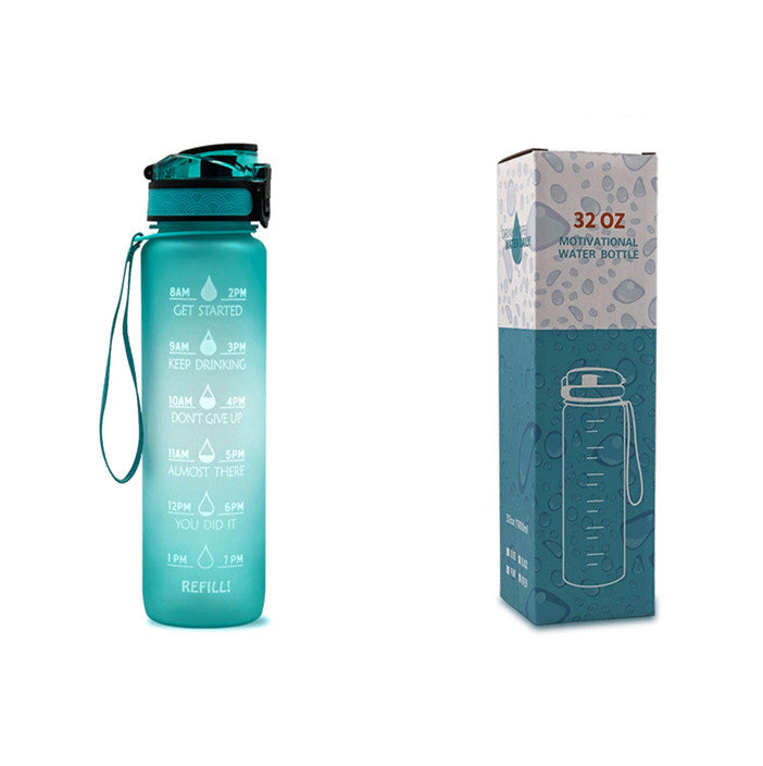 Hydrate Hourly Motivational Water Bottle - 1L Leakproof Tritan Bottle with Time Markers & Bounce Cover