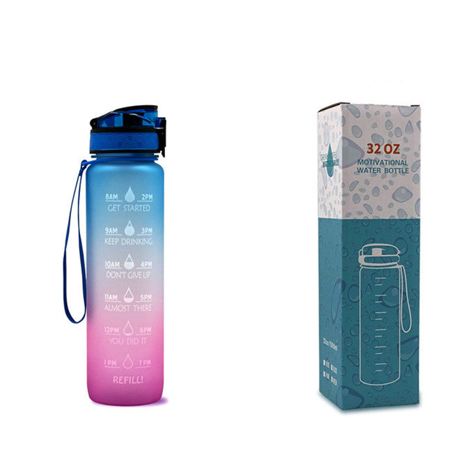 Hydrate Hourly Motivational Water Bottle - 1L Leakproof Tritan Bottle with Time Markers & Bounce Cover