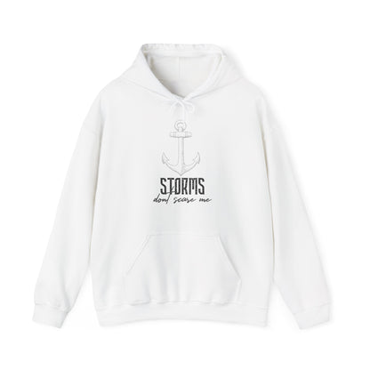 Motivational Unisex Hooded Sweatshirt - Storms Don't Scare Me Design