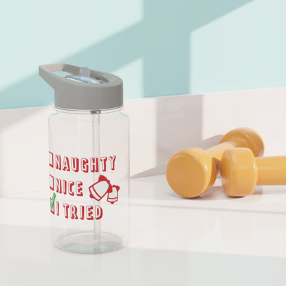 Tritan Water Bottle - Naughty Nice I Tried Design