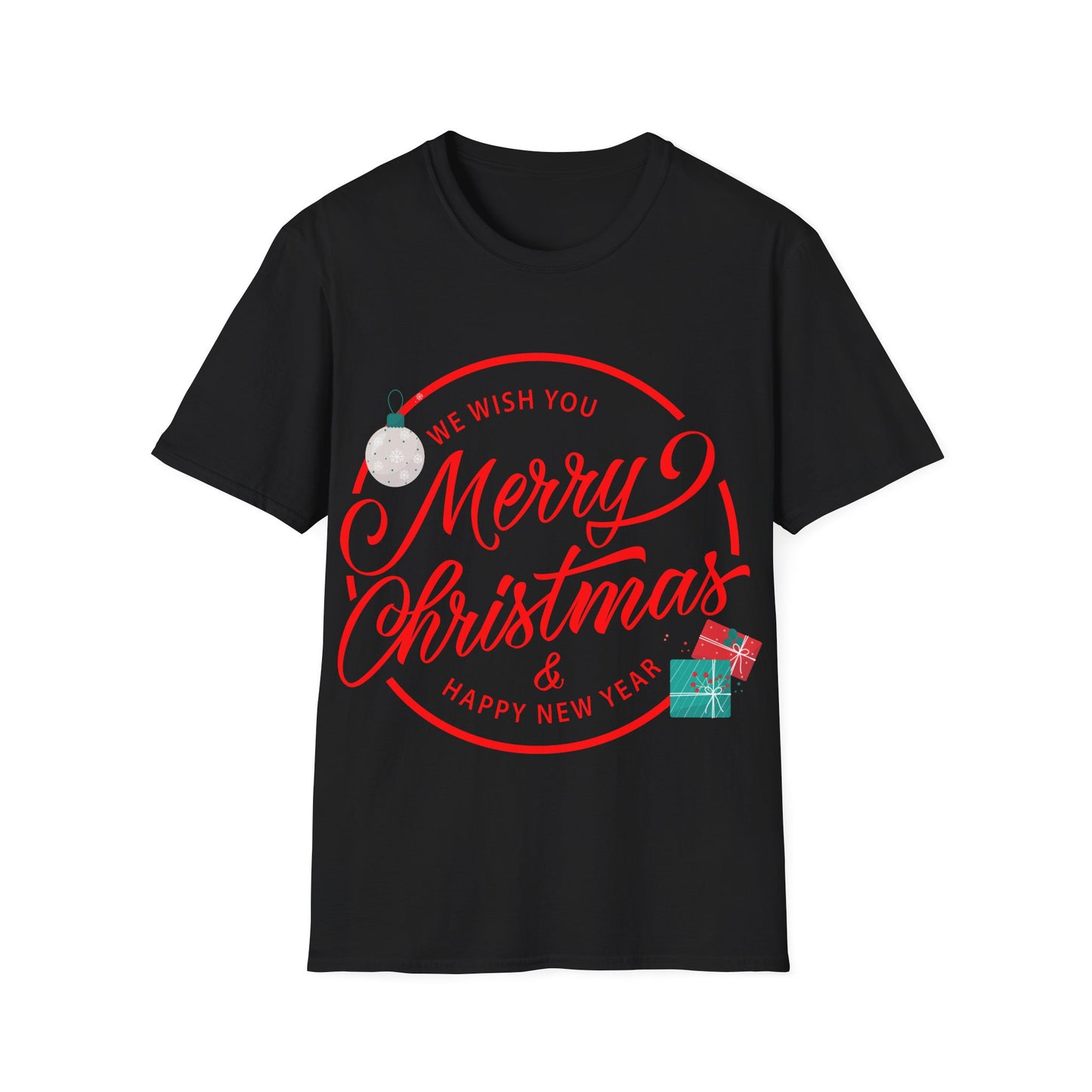 Christmas Unisex T-Shirt - We Wish You a Merry Christmas Design