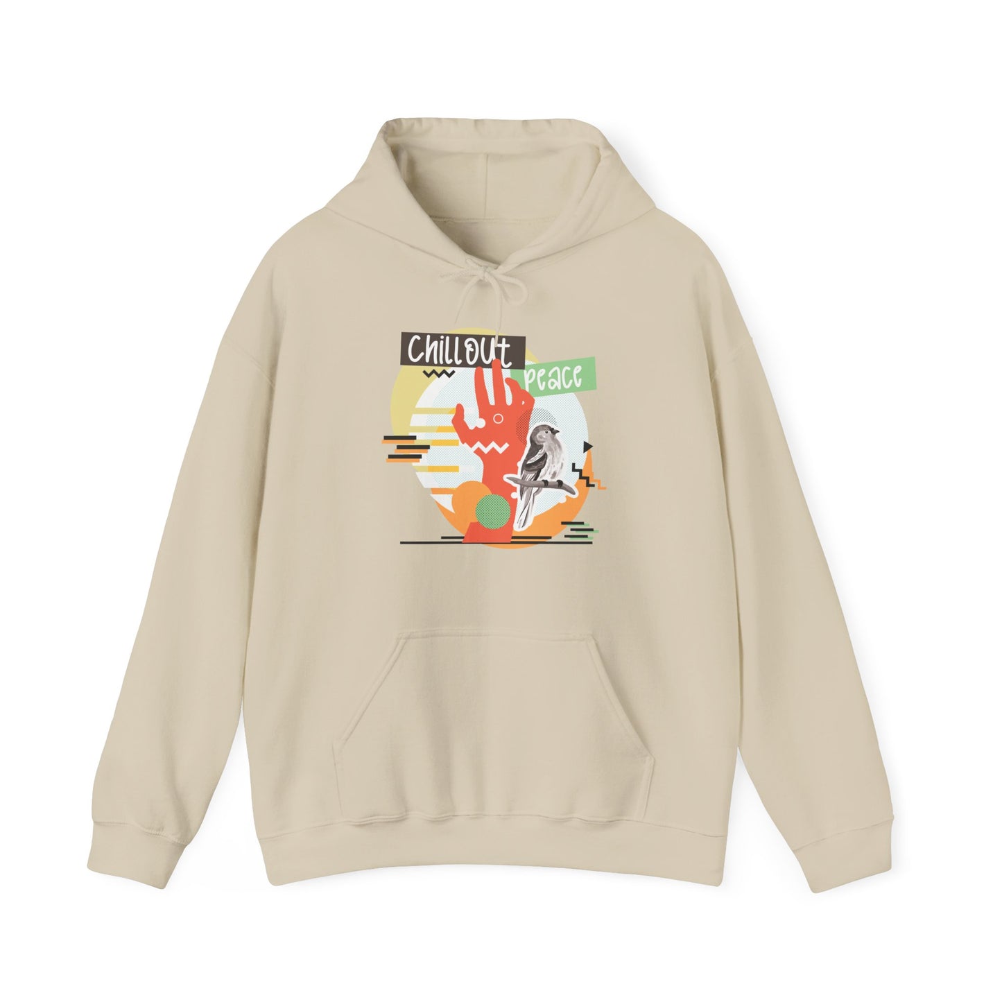 Motivational Unisex Hooded Sweatshirt - Chillout Peace Design