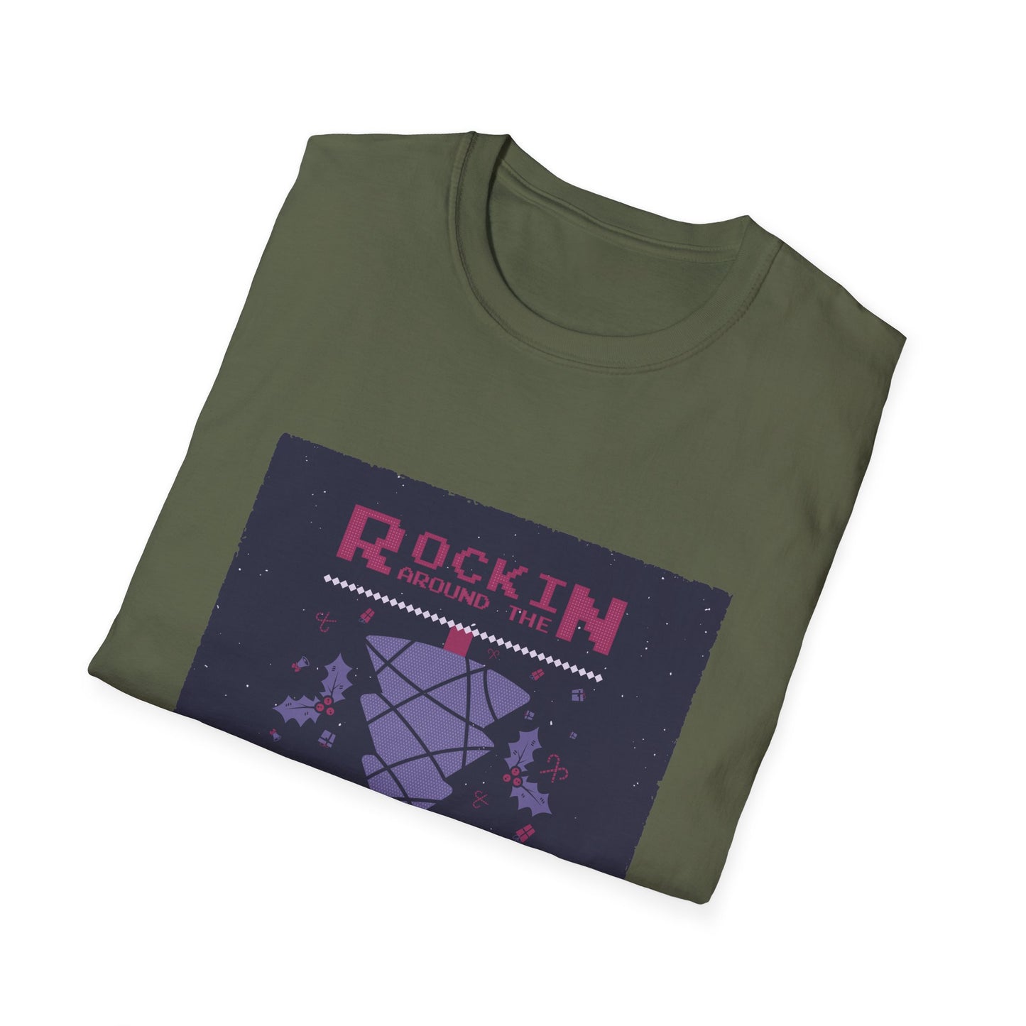 Christmas Unisex T-Shirt - Rockin Around The Upside Down Color Design