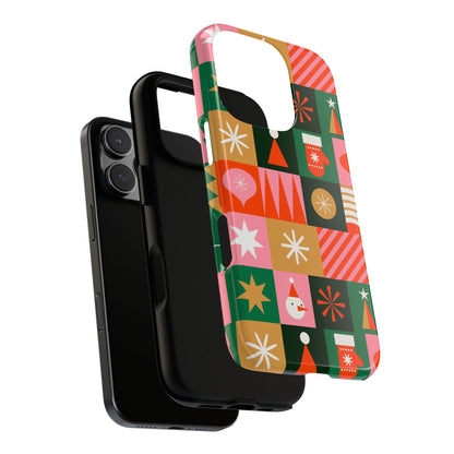 Christmas Tough Cases for iPhone - Snowman & Hat Pattern Design