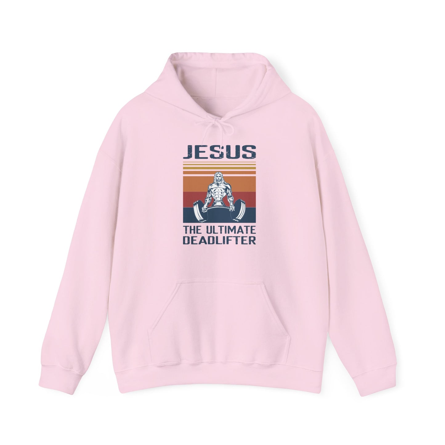 Christian Unisex Hooded Sweatshirt - Jesus The Ultimate Deadlifter Design