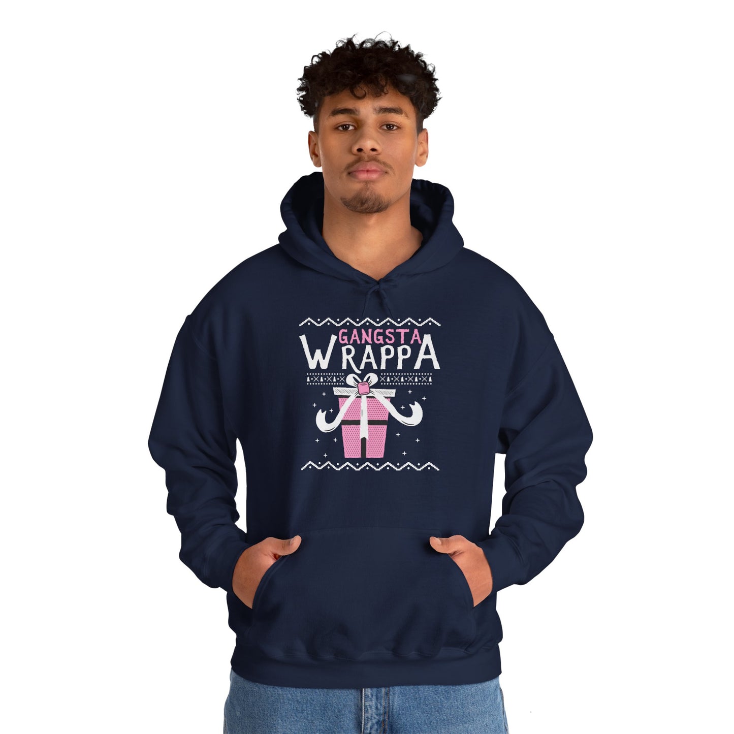 Christmas Unisex Hooded Sweatshirt - Gangsta Wrappa Design