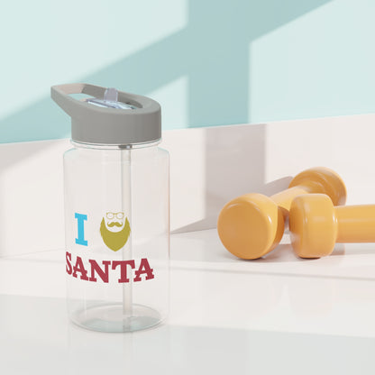 Tritan Water Bottle - I Love Santa Design