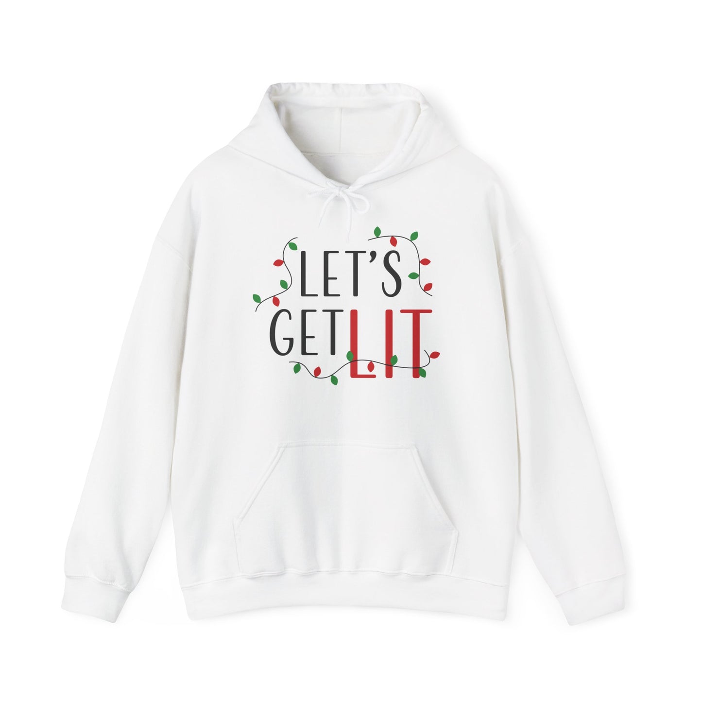 Christmas Unisex Hooded Sweatshirt - Let's Get Lit Design