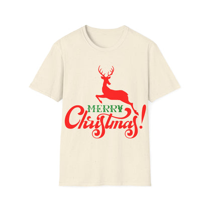 Christmas Unisex T-Shirt - Merry Christmas Reindeer Design