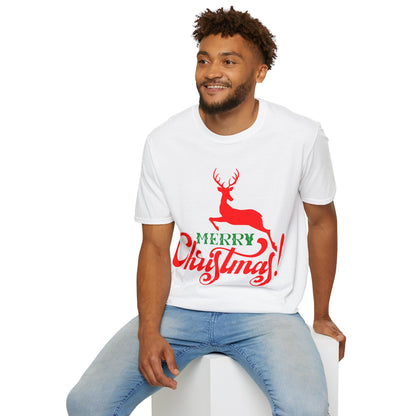 Christmas Unisex T-Shirt - Merry Christmas Reindeer Design