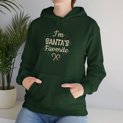 Christmas Unisex Hooded Sweatshirt - I'm Santa's Favorite Design