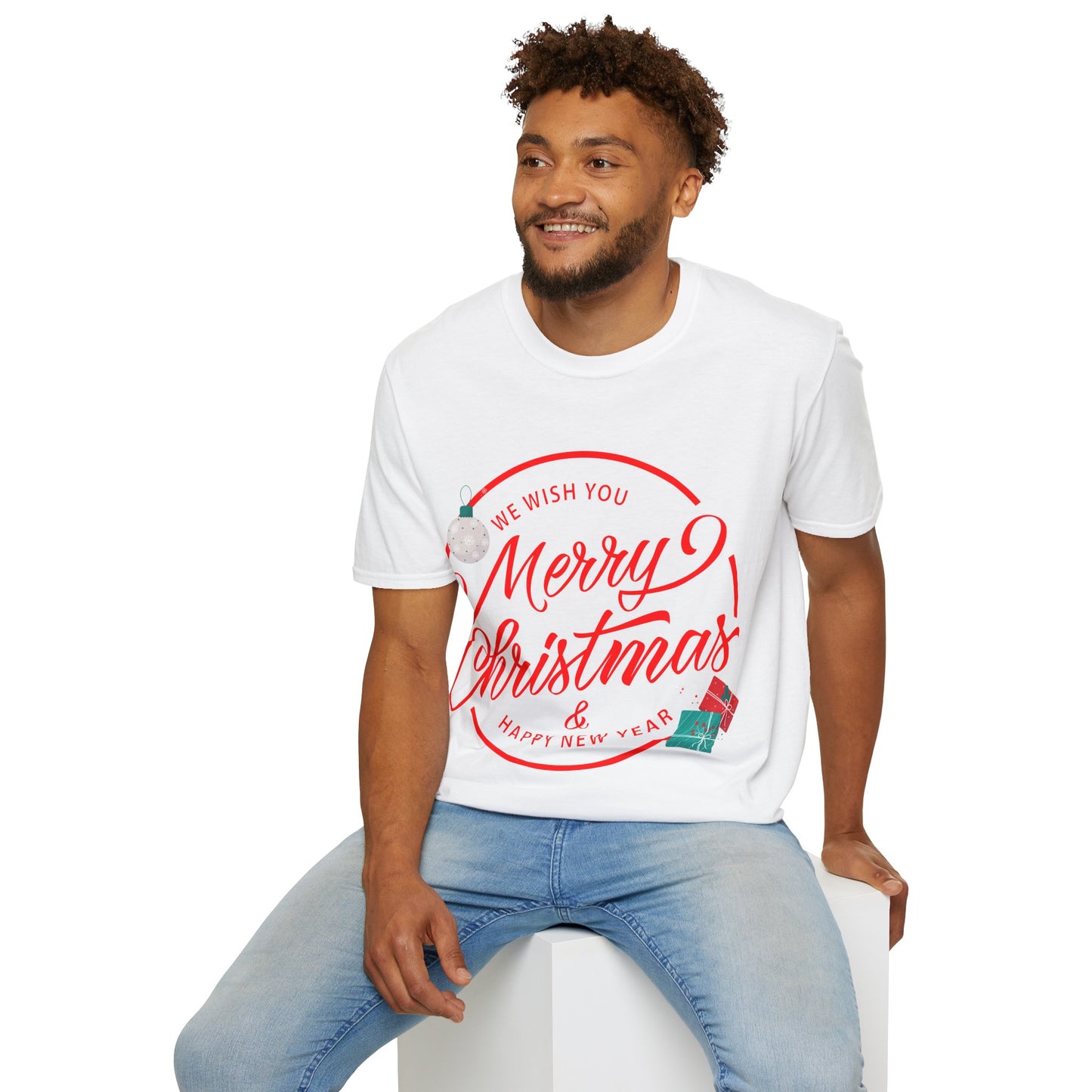 Christmas Unisex T-Shirt - We Wish You a Merry Christmas Design