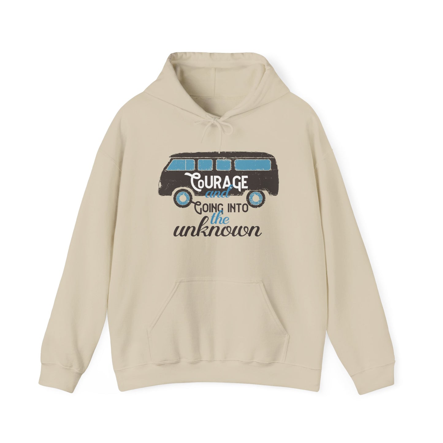 Motivational Unisex Hooded Sweatshirt - Courage Going Into The Unknown Design